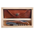 Laguiole Millesime  Corkscrew Set w/Wood Effect ABS Handle & Leather Pouch